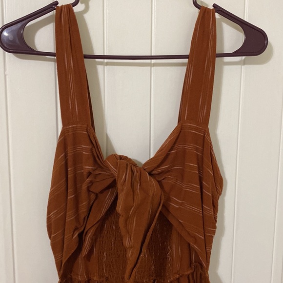 Free People Caldasi unlined midi dress in bronze - Picture 3 of 11
